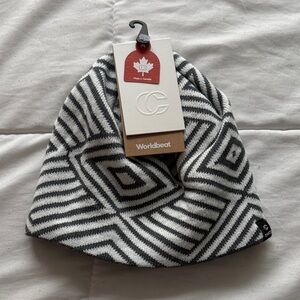 Black and White Geometric Beanie